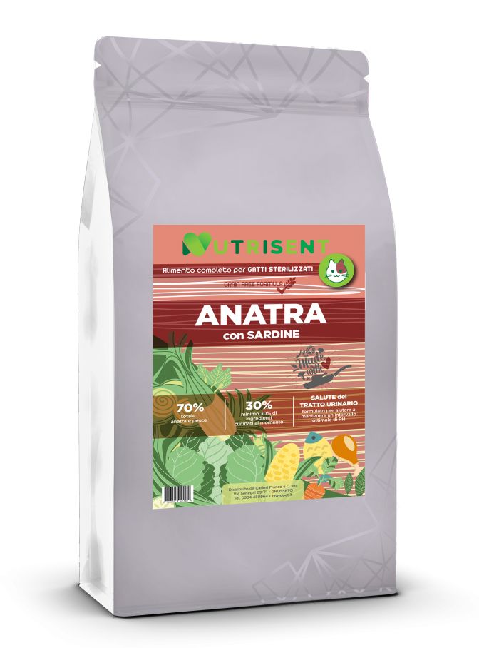 NUTRISENT CAT Alimento Completo per Gatti adulti Sterilizzati con Anatra e Sardine