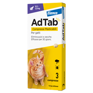 ADTAB 12 MG COMPRESSE MASTICABILI PER GATTI (0.5–2.0 KG)