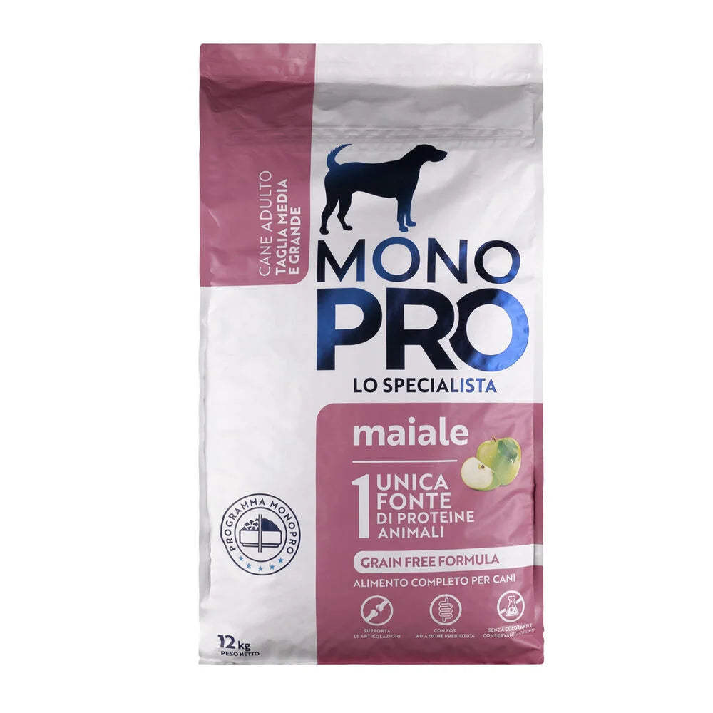 Monopro Dog Adult Medium&Large Grain Free Maiale