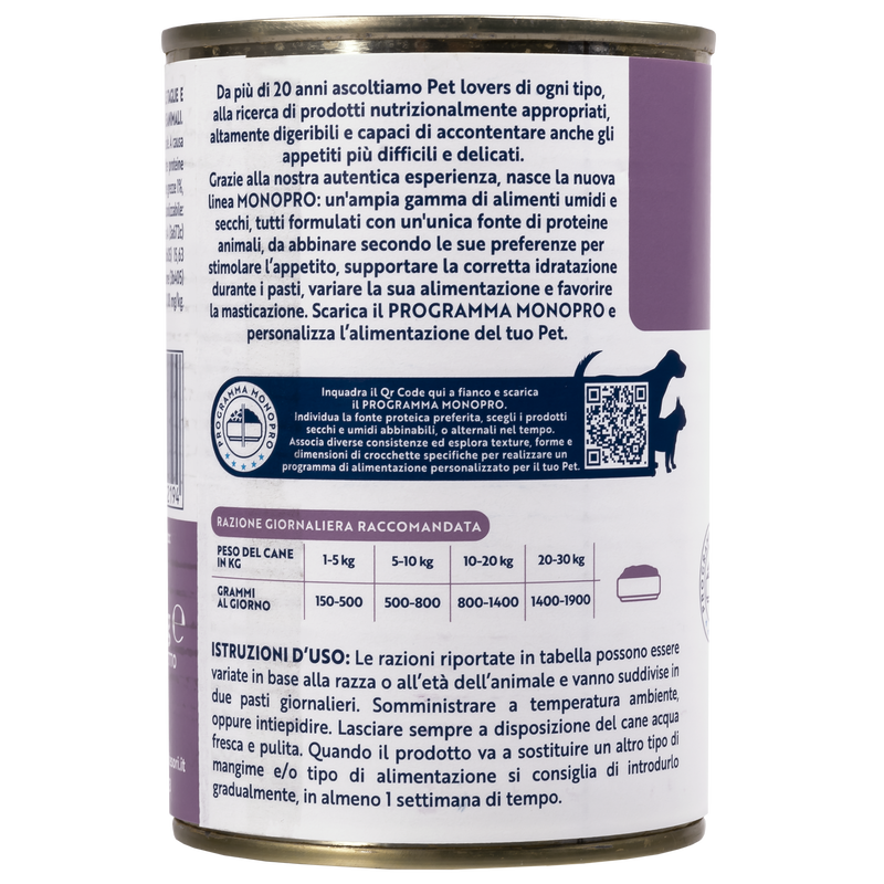 Monopro Dog Adult All breeds Patè Cervo 400 gr