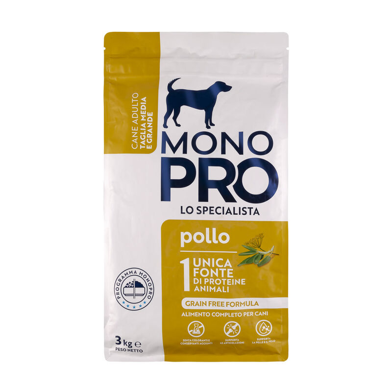 Monopro Dog Adult Medium&Large Grain Free Pollo