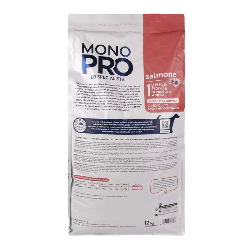 Monopro Dog Adult Medium&Large Grain Free Salmone