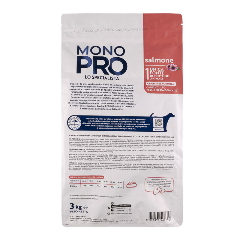 Monopro Dog Adult Medium&Large Grain Free Salmone