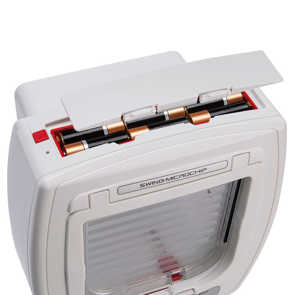 SWING MICROCHIP Portina per gatti con sistema d'apertura a microchip BIANCA
