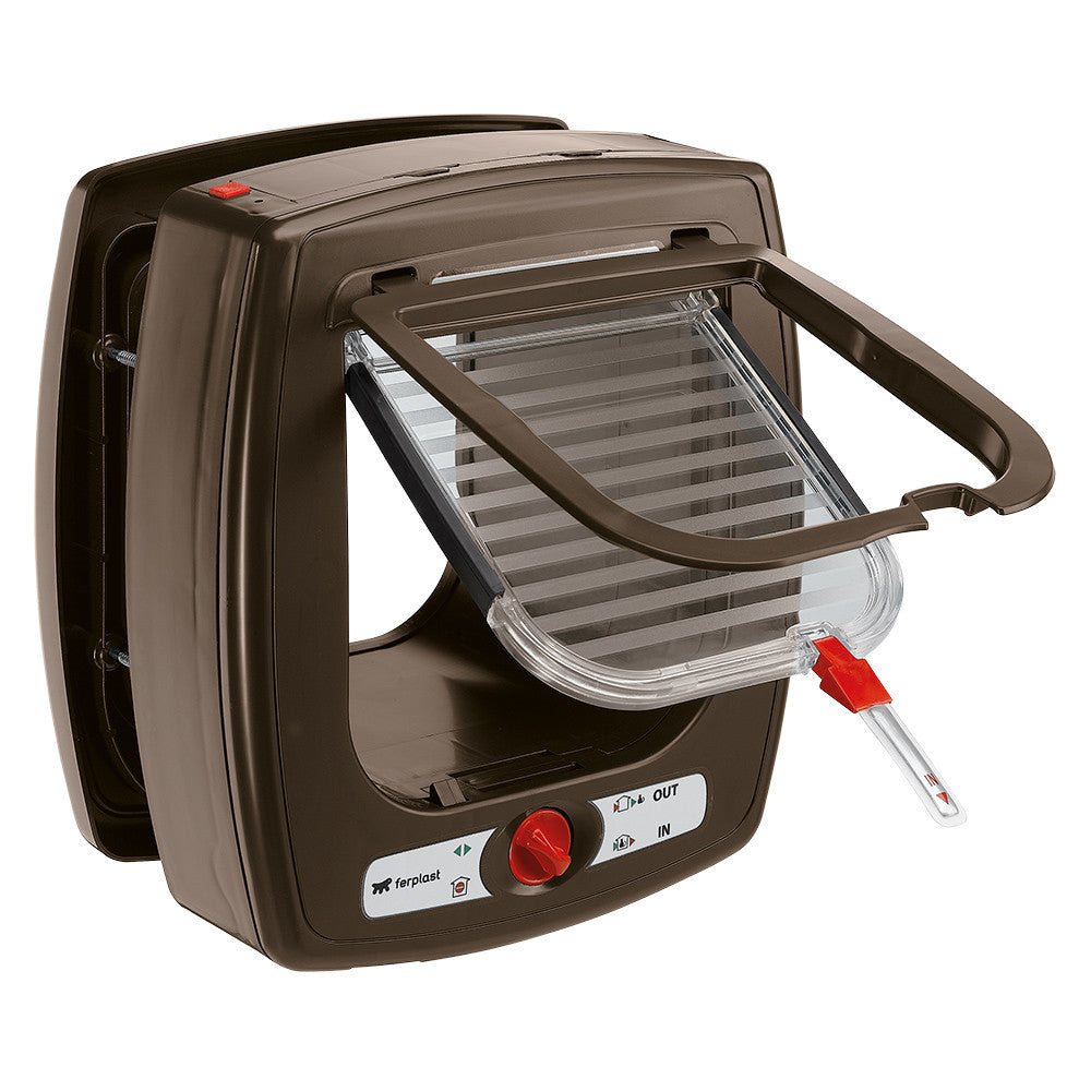 SWING MICROCHIP Portina per gatti con sistema d'apertura a microchip MARRONE