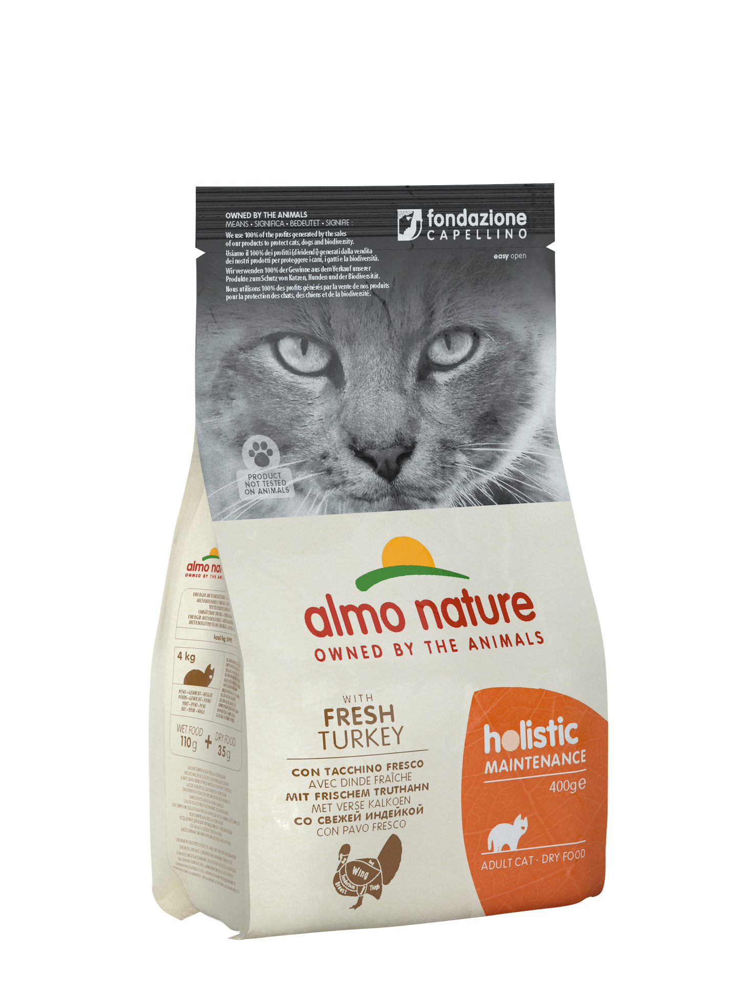 ALMO CAT HOLISTIC con Tacchino Fresco 400gr, 2kg e 12kg