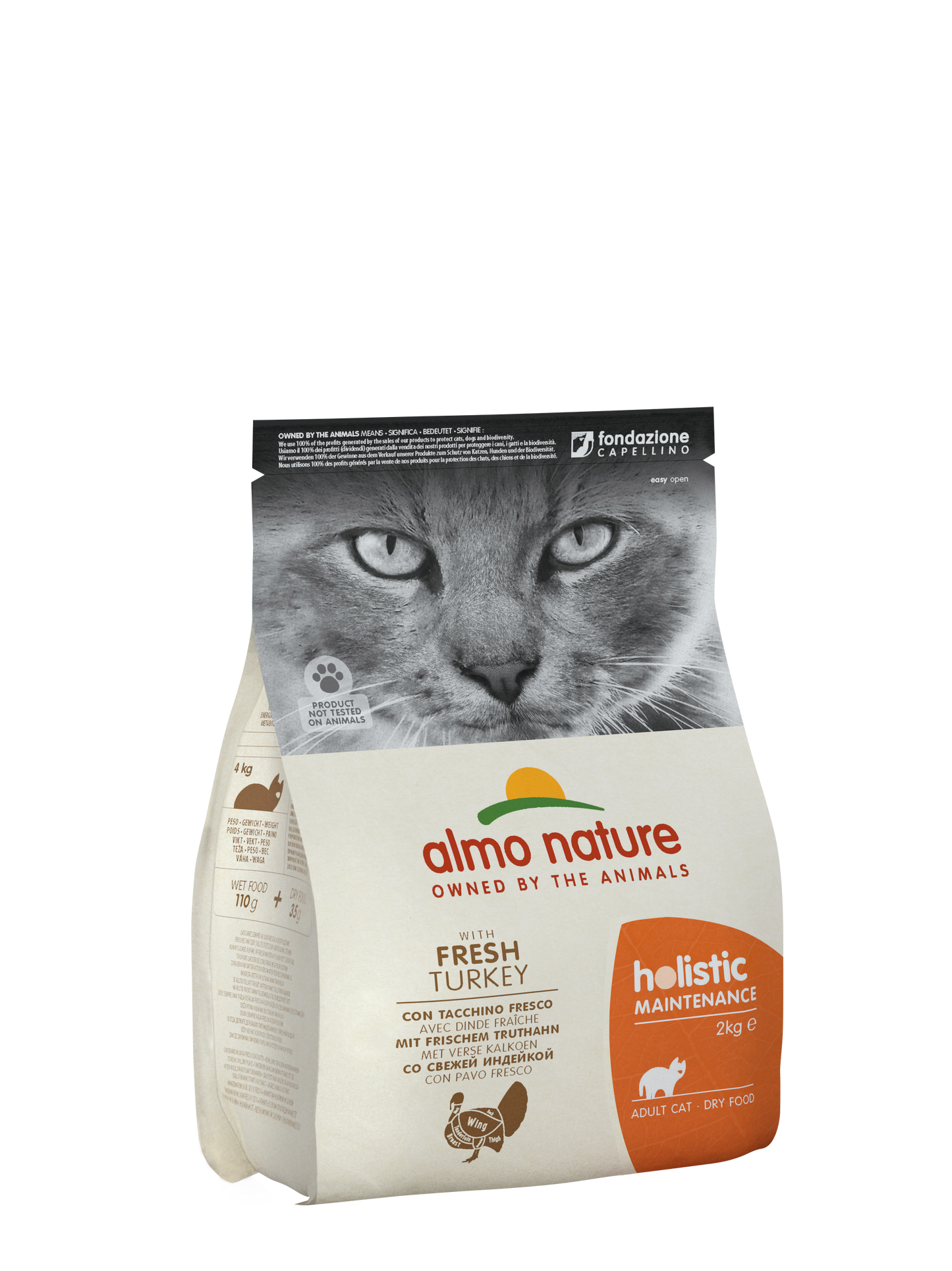 ALMO CAT HOLISTIC con Tacchino Fresco 400gr, 2kg e 12kg