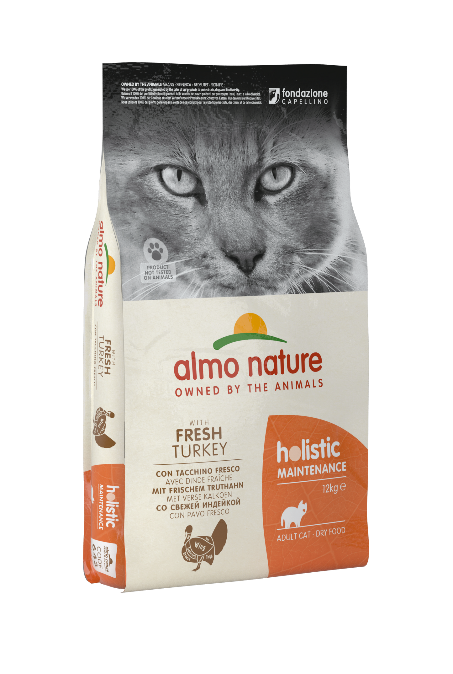 ALMO CAT HOLISTIC con Tacchino Fresco 400gr, 2kg e 12kg