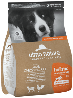 HOLISTIC DOG Maintenance - M-L Agnello, Pollo e Riso 2kg e 12 kg