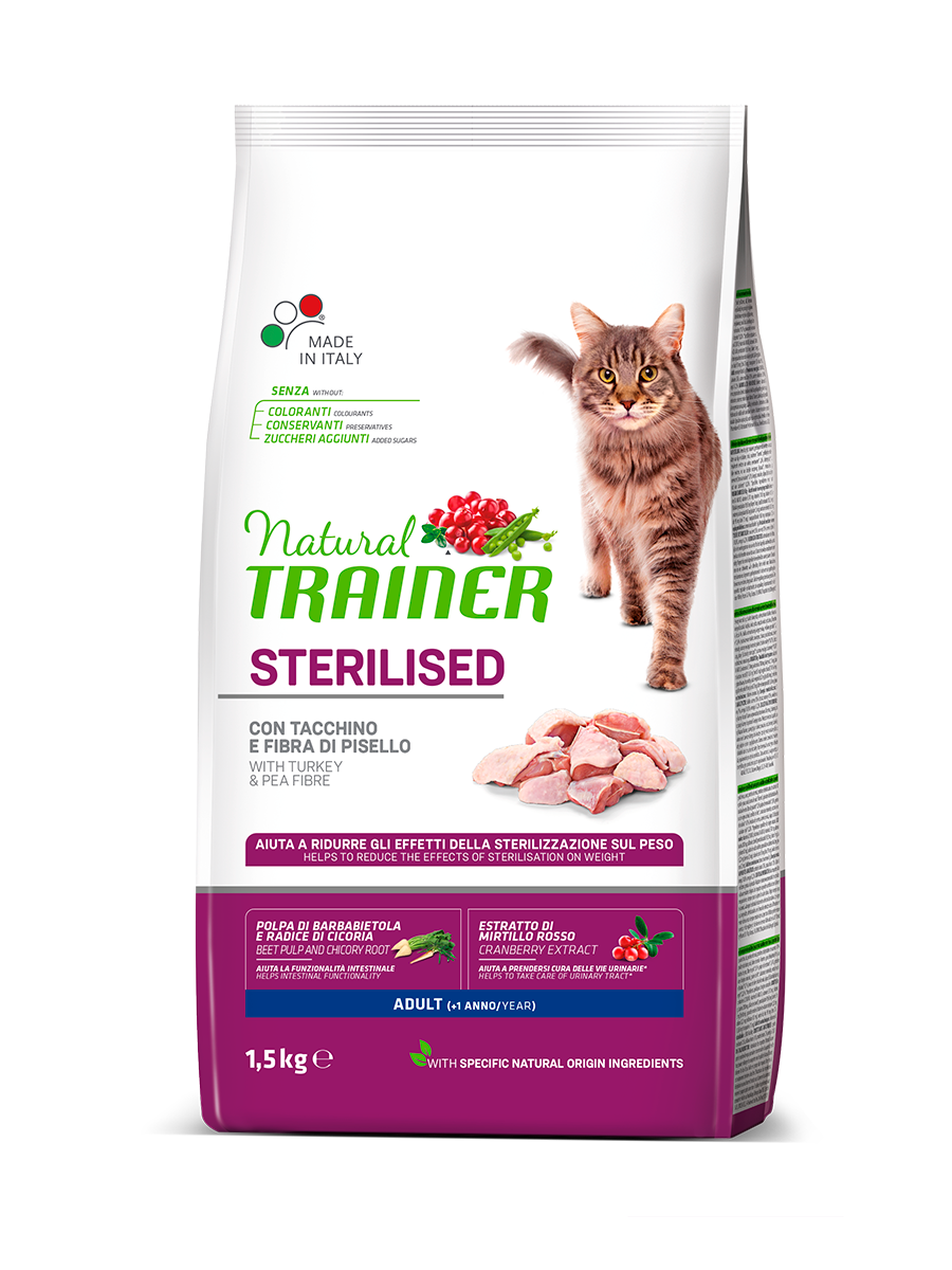 Natural Trainer gatto Sterilised Adult con tacchino