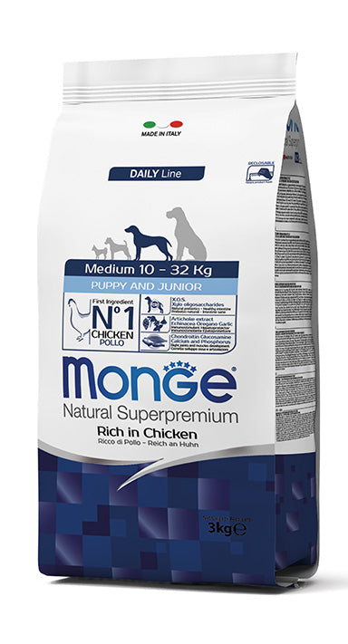 MONGE DOG Medium Puppy & Junior Ricco di Pollo