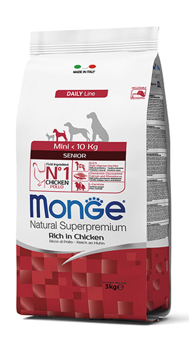 MONGE DOG Mini Senior Ricco di Pollo 3Kg