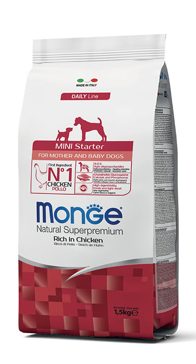 MONGE DOG Mini Starter Ricco di Pollo 1,5KG
