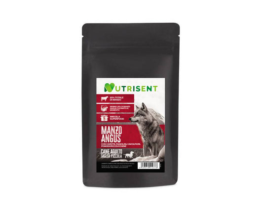 NUTRISENT Cane adulto Taglia Piccola Manzo Angus con Carote, Fagiolini, Cavolfiori, Pomodori e Zucchine