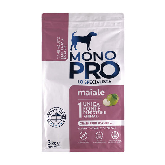 Monopro Dog Adult Medium&Large Grain Free Maiale