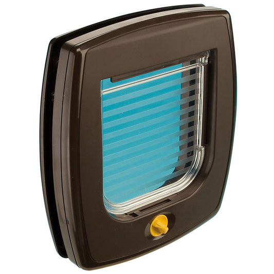 SWING 3 Portina per gatti e piccoli cani con chiusura a 4 vie MARRONE