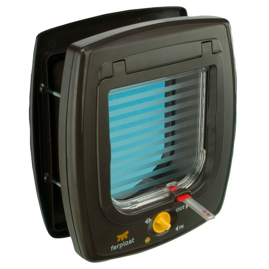 SWING 5 Portina per gatti e piccoli cani con chiusura a 4 vie MARRONE