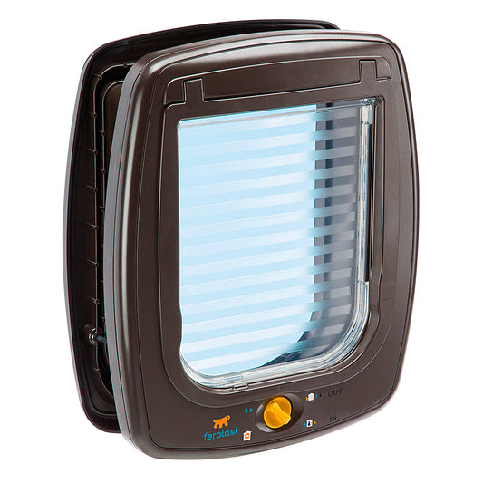 SWING 9 Portina per grandi gatti e piccoli cani. Chiusura a 4 vie. MARRONE