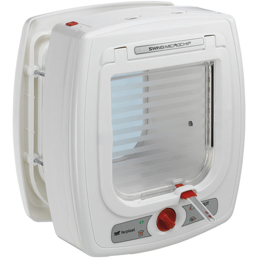 SWING MICROCHIP Portina per gatti con sistema d'apertura a microchip BIANCA