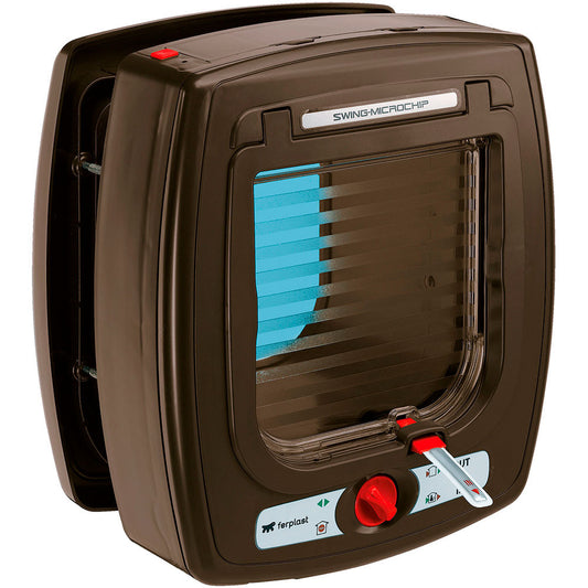 SWING MICROCHIP Portina per gatti con sistema d'apertura a microchip MARRONE