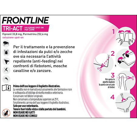 FRONTLINE TRIACT CANI 2-5KG 3 PIPETTE DA 1ML