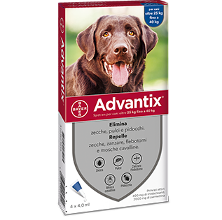 ADVANTIX SPOT-ON PER CANI OLTRE 25KG 4 PIPETTE DA 4ML