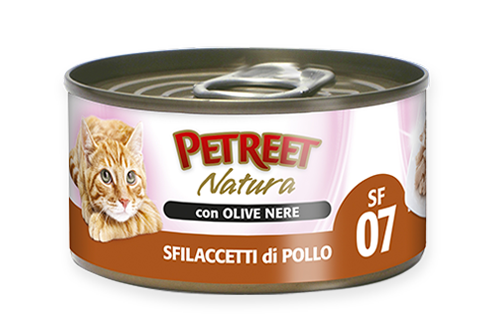 PETREET Sfilaccetti di Pollo con Olive Nere 70gr x 6pz