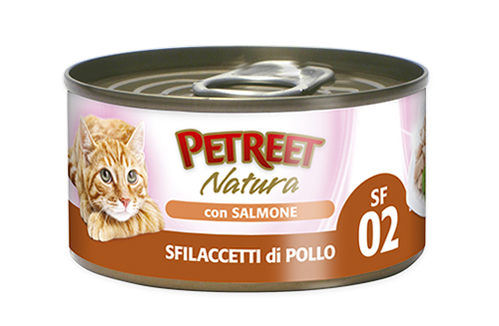 PETREET Sfilaccetti di Pollo con Salmone 70gr x 6pz