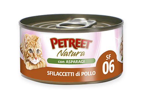 PETREET Sfilaccetti di Pollo con Asparagi 70gr x 6pz