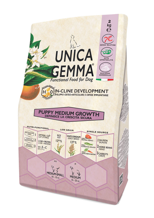 Unica Gemma Puppy Medium Salmone,Riso - Growth 10kg