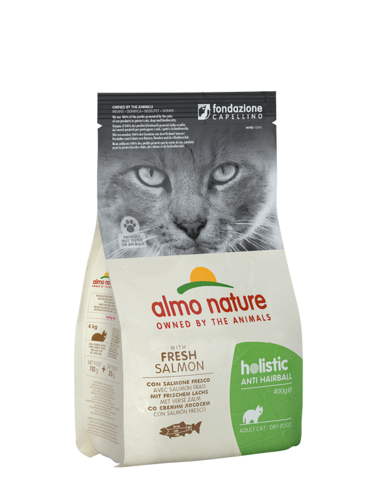 ALMO CAT HOLISTIC Anti-Hairball Salmone 400gr e 2kg