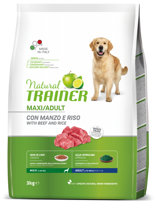 Natural Trainer cane Adult Maxi con manzo
