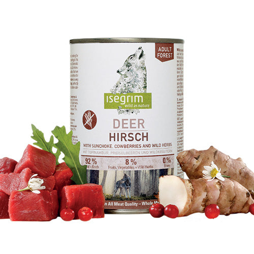 ISEGRIM FORESTA ADULT CERVO CON TOPINAMBUR, MIRTILLI ROSSI ED ERBE SELVATICHE 400GR