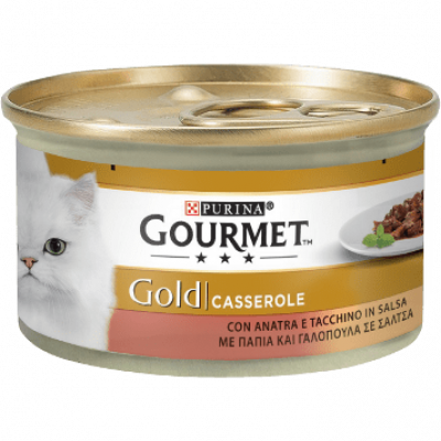 GOURMET GOLD CASSEROLE CON TACCHINO E ANATRA IN SALSA 85gr x 12pz
