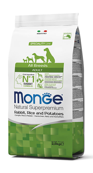 MONGE DOG All Breeds Adult Coniglio, Riso e Patate