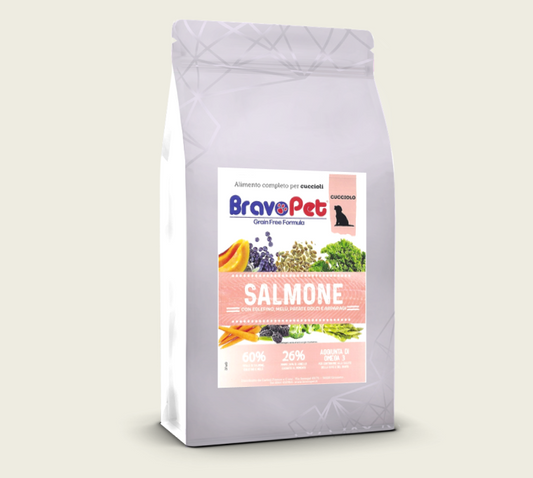 BRAVOPET DOG Grain Free Salmone Trota Patate dolci e asparagi adult medium/maxi