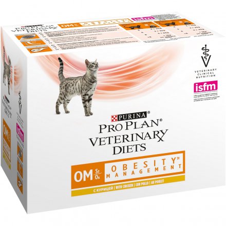 PURINA PRO PLAN VETERINARY DIETS umido gatto OM Obesity Management St/Ox ricco in pollo 10X85GR